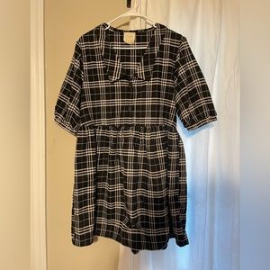 Black and White Plaid Baby Doll dress